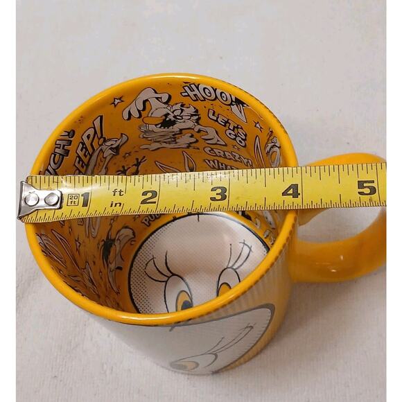 Six Flags Magic Mountain Looney Tunes Tweety Bird YELLOW Ceramic Wide Mug Cup - Picture 12 of 16